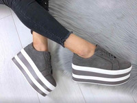 Код 11247  Кроссовки на платформе = Resistance =,  цвет: Grey , матери