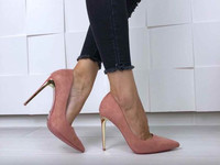 Код 11118  Лодочки = Оriole =, цвет: Pink,  материал: экозамш , каблук