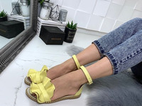 Код 11108 Босоножки =NiKart= , цвет: YELLOW материал :НАТУР. КОЖА плат