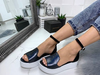 Код 11274 Босоножки = Tassels =, цвет: BLACK + DARK SILVER материал: Н