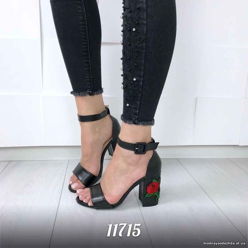 Код 11715  Босоножки = Elegant =, цвет: ЧЕРНЫЙ,  материал: экокожа, ка