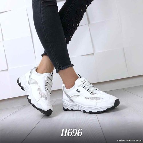Код 11696 Кроссовки = Balenciaga=, цвет: Белый,  материал: сетка + эко