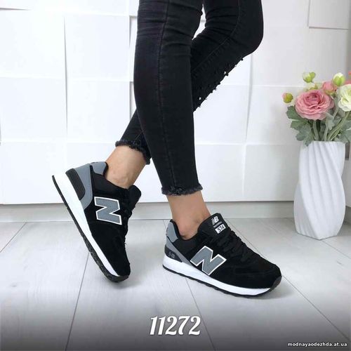 Код 11272 Кроссовки = New Bel_s =, цвет: Черный,  материал: НАТУР. ЗАМ
