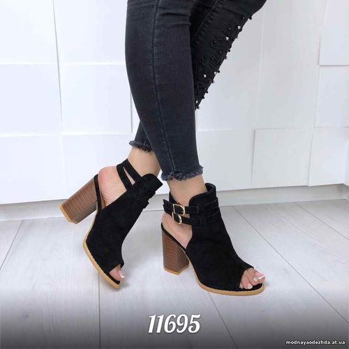 Код 11695 Босоножки = Begonia = , цвет: Черный,  материал: экозамш, ка