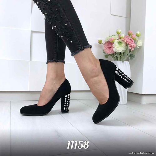 Код 11158 Туфли = Polore =, цвет: Черный,  материал: экозамш, каблук -