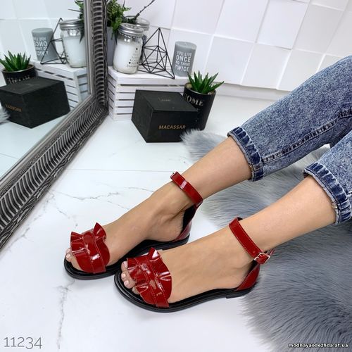Код 11234 Босоножки = =NikART==, цвет: RED, материал: НАТУР.ЛАК ширина