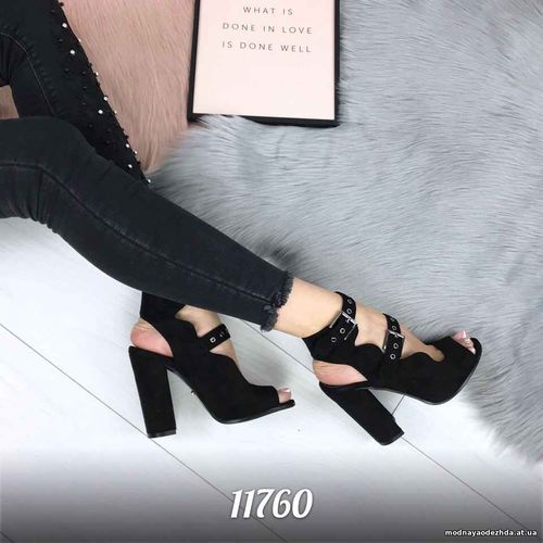 Код 11760 Босоножки = Beg__nia = , цвет: Черный,  материал: экозамш, к