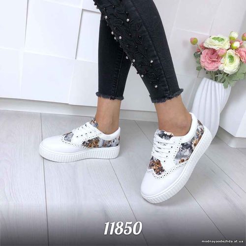 КОД 11850  Кеды = Kripsters =, цвет: Белый, материал: экокожа подошва