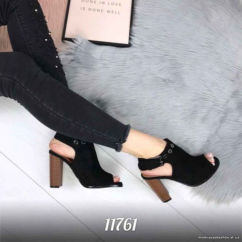 Код 11762 Босоножки = Begonia = , цвет: Черный,  материал: экозамш, ка