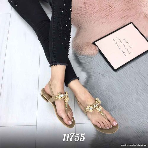 Код 11755 Босоножки = Sopiri =, цвет: БЕЖ,  материал: экозамш , декор