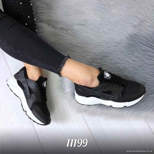 Код 11199 Кроссовки = Hua_ache =, цвет: Black,  материал: обувной текс