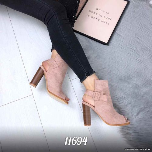 Код 11694 Босоножки = Begonia = , цвет: Пудра,  материал: экозамш, каб