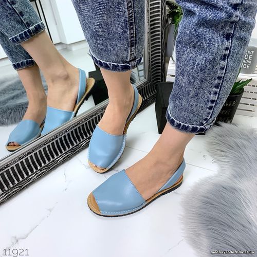 Код 11921 Босоножки Менорки LUX качество,цвет: BLUE, материал: НАТУР.К