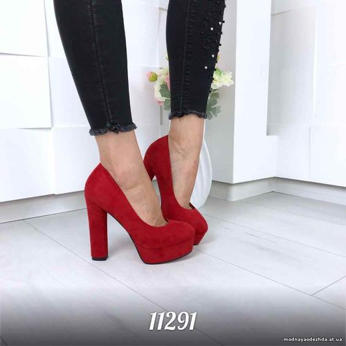 Код 11291 Туфли = Carmen =, цвет: Красный,  материал: экозамш, каблук