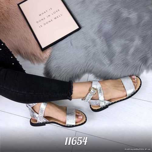 Код 11654  Босоножки = Greece = , цвет: СЕРЕБРО ,  НАТУР. КОЖА, ширина