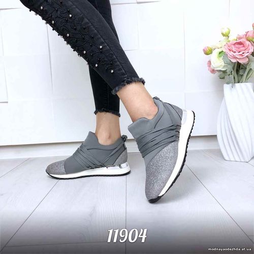 Код 11904 Кроссовки = Bariston =, цвет: Серый,  материал: обувной текс