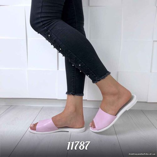 Код 11787 Шлепки " Florich ", цвет: PINK ,  материал- НАТУР.