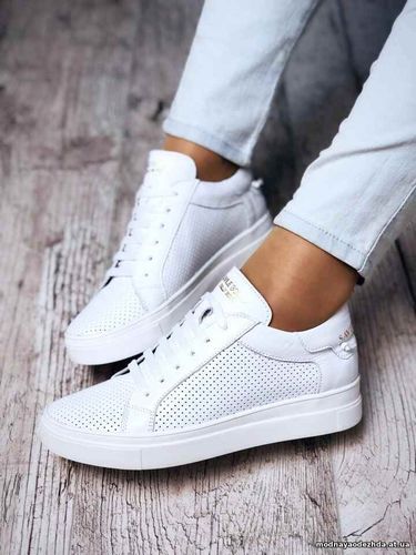 Код 3724 Кеды Sav!le Bouges с перфорацией. Натуральная кожа, внутри ко