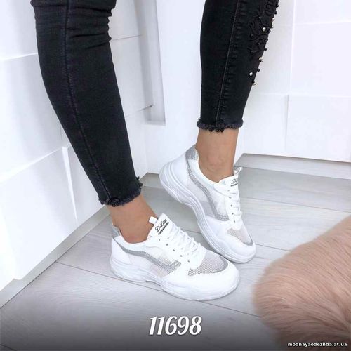 Код 11698 Кроссовки = Balenciaga=, цвет: Белый,  материал: сетка + эко