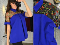 Блузка Адель Ткань: креп дайвинг +сетка с вышивкой Размер 42-46 Цена 4