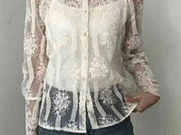 Блуза(Фабричный Китай) ткань органза с вышивкой в комплекте топ размер