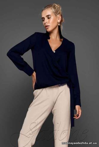 Блуза Изабель тёмно-синий  . Размер: M; L; S; XL Объем по груди: S – 9