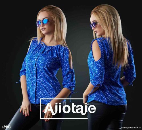 Блуза  Модель: № 155\тб Размеры: 42,44,46  Ткань: софт Цвет: синий